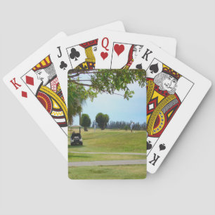 Golfplatz, Golfwagen und Golfer Spielkarten