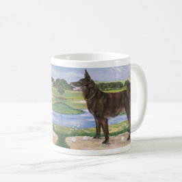 Golfplatz Hunde Schokolade Labrador Mix Funny Kaffeetasse
