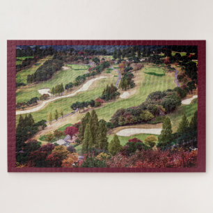 Golfplatz im Herbst & Burgund Foto Puzzle