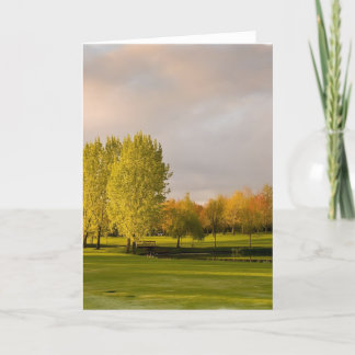 Golfplatz im Herbst Grußkarte Karte