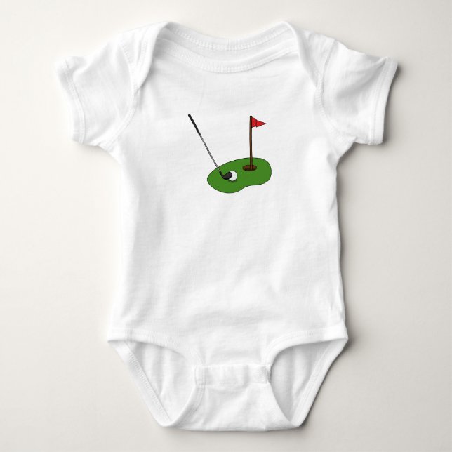 Golfplatz Loch mit Fahne Baby Strampler (Vorderseite)