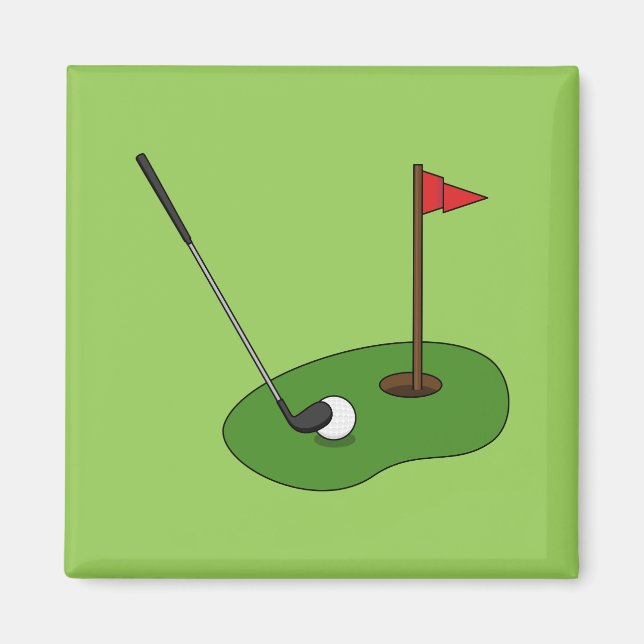 Golfplatz Loch mit Fahne Magnet (Vorne)