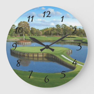 Golfplatz-Lochhintergrund Große Wanduhr