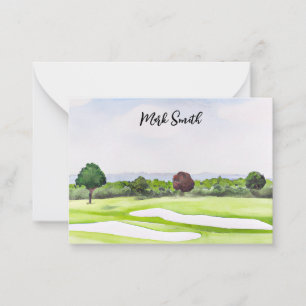 Golfplatz mit dem Namen für Golfer Note Card Mitteilungskarte