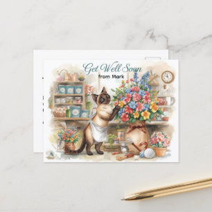 Golfplatz mit Golfball und Blume macht Spaß Postkarte