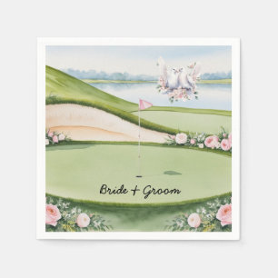 Golfplatz mit Hochzeitsthema "Putting Green" Serviette