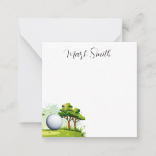 Golfplatz mit Namensgeschenken für Golfer Mitteilungskarte