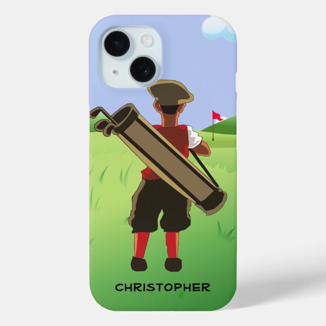 Golfplatz mit personalisiertem Cartoon Case-Mate iPhone Hülle (Rückseite)