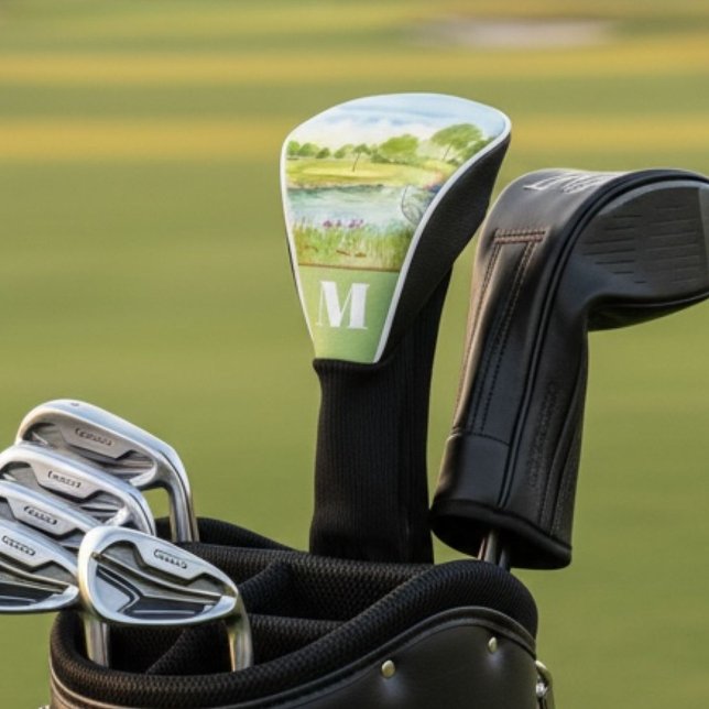 Golfplatz mit Reiher-Monogramm Golf Headcover (Von Creator hochgeladen)