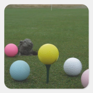 Golfplatz Ostergebirge Quadratischer Aufkleber