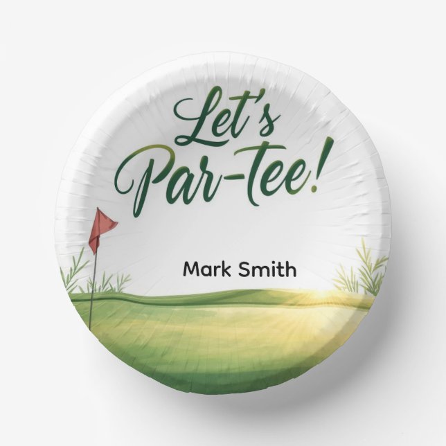 Golfplatz-Putting-Green  Pappteller (Vorderseite)