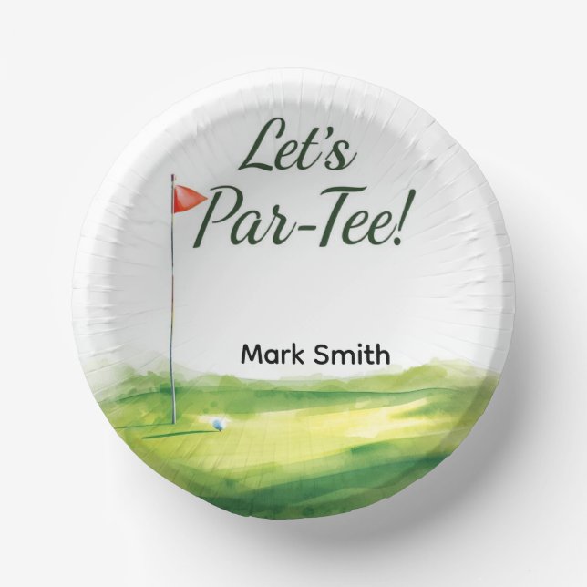Golfplatz-Putting-Green  Pappteller (Vorderseite)