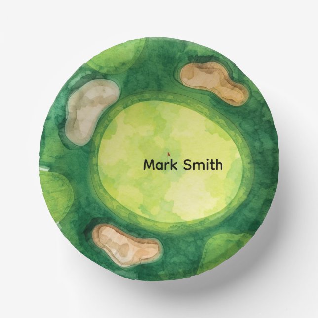 Golfplatz-Putting-Green  Pappteller (Vorderseite)