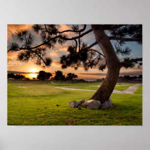 Golfplatz Sonnenuntergang Poster
