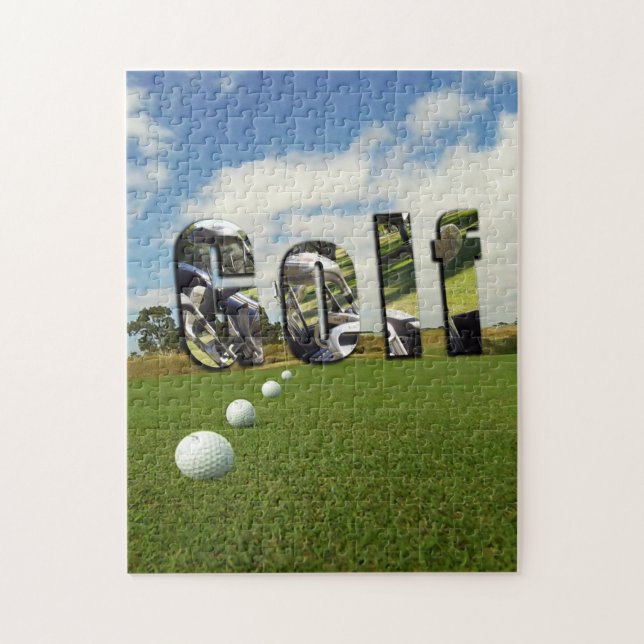 Golfplatz und Logo, Puzzle (Vertikal)