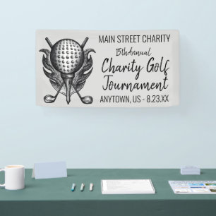Golfplatz Wohltätigkeit Ball T-Shirt Klubs Banner
