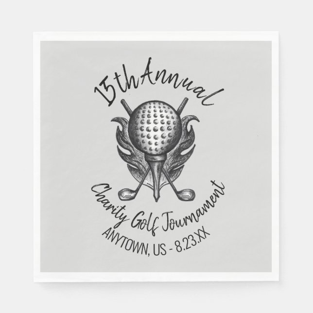 Golfplatz Wohltätigkeit Ball T-Shirt Klubs Serviette (Vorderseite)