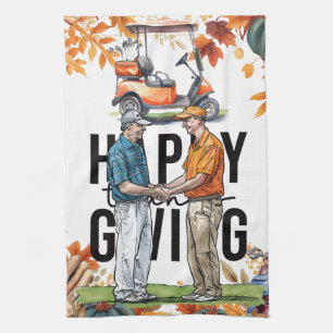 Golfplatz zum Thema Golf Herbst für Golfer Geschirrtuch