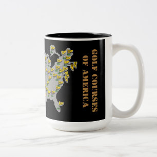 Golfplätze Amerika Karte Zweifarbige Tasse