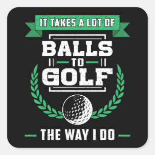 Golfplätze Golfplatz Golfer Golfsport Funny Quadratischer Aufkleber