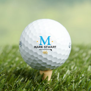 Golfplayer Custom Blue Monogram Golfball