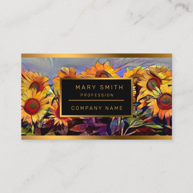 Golfrevier Sonnenblumen Elegante Sammlung Visitenkarte (Vorderseite)