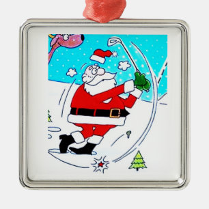 *GOLFSANTA* CHRISTMAS ORNANATION ORNAMENT AUS METALL
