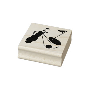 Golfschläger, Ball & Tee Gummistempel