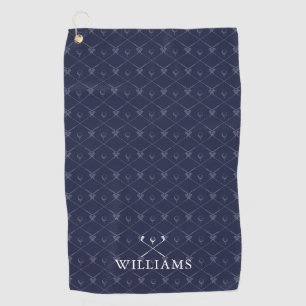 Golfschläger mit individuellem Namen Muster Navy B Golfhandtuch