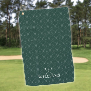 Golfschläger mit individuellem Namen Muster Smarag Golfhandtuch