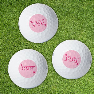 Golfschläger mit modernem, fettem, heißen Rosa-Mon Golfball