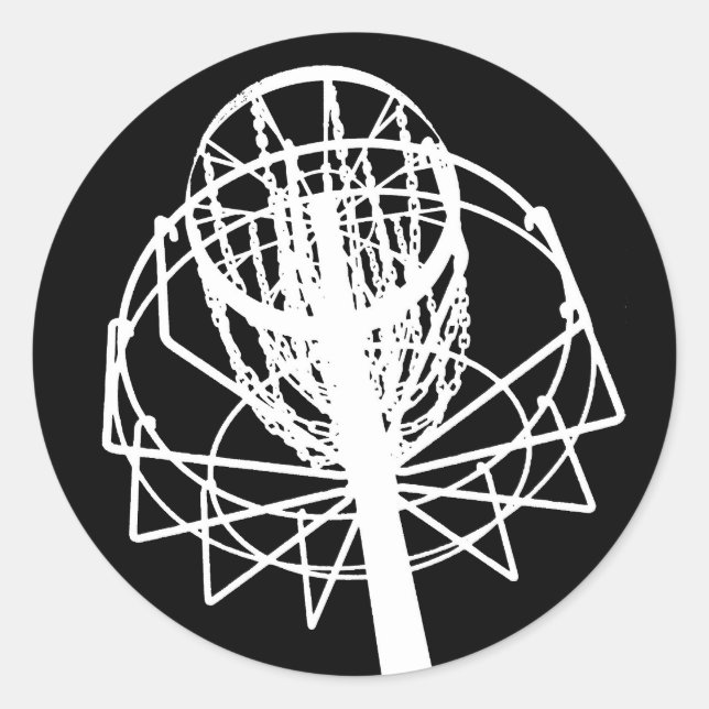 Golfschläger Runder Aufkleber (Vorderseite)