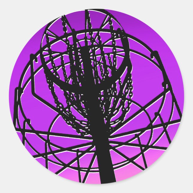 Golfschläger Runder Aufkleber (Vorderseite)