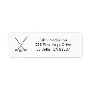 Golfschläger und Ball Golfspieler Absenderadresse