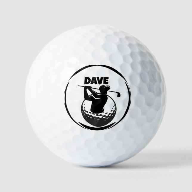 Golfschwung des Mannes & Golfball (Vorderseite)