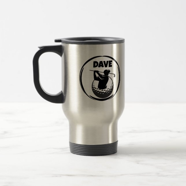 Golfschwung des Mannes & Golfball Reisebecher (Links)