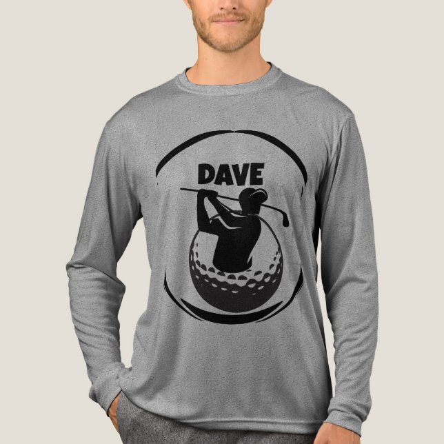 Golfschwung des Mannes & Golfball Tri-Blend Shirt (Vorderseite)