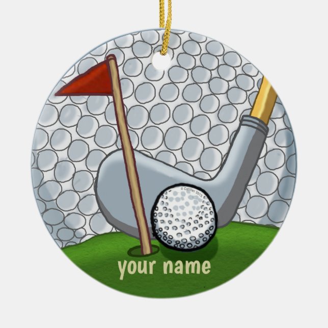 Golfschwung-Ornament Keramik Ornament (Vorne)