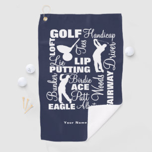 Golfspiel Terminologie Spaß Golfer Personalisiert Golfhandtuch