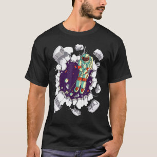 Golfspielen Astronaut Grafischer Spaß Science Fict T-Shirt