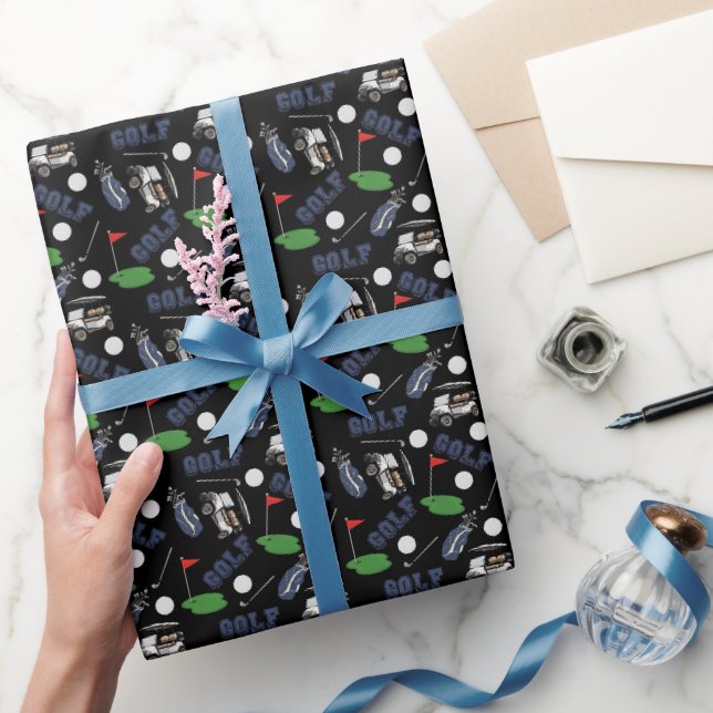 Golfspielen auf schwarz geschenkpapier (Schenken)
