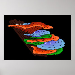 Golfspielen auf Shelf Mushrooms Poster