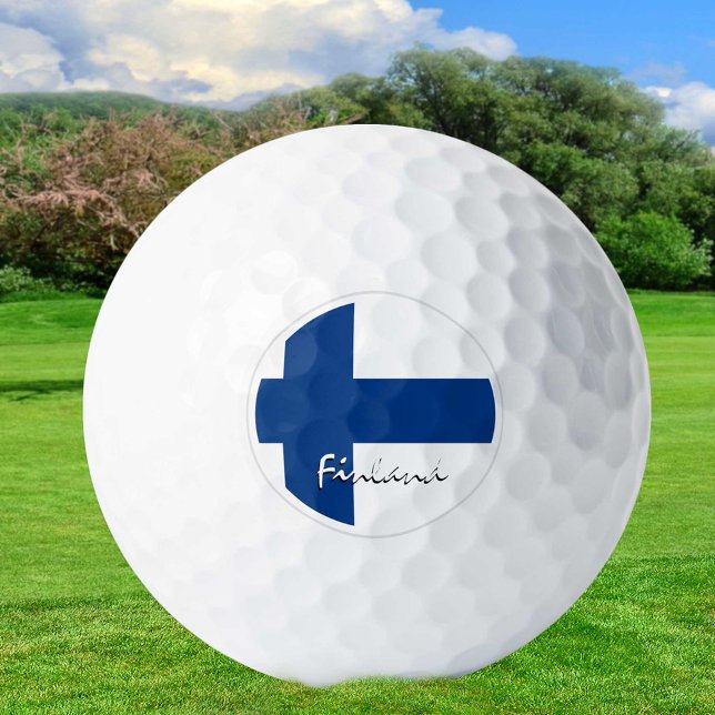 Golfspielen Finnland & Finnische Flagge / Golf Bal Golfball (Von Creator hochgeladen)