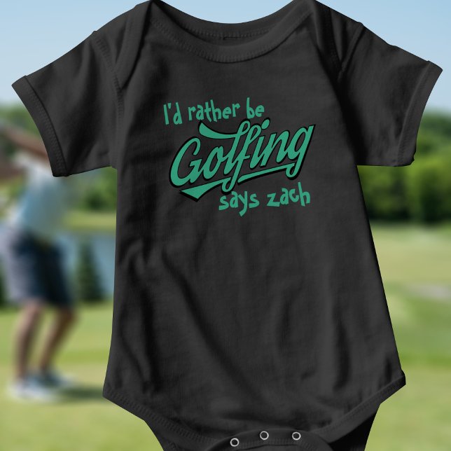 Golfspielen Funny Golf Theme Baby Bodysuit Strampler (Would your little one rather be golfing? Just add their name to this cute baby bodysuit)