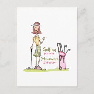 Golfspielen für immer postkarte