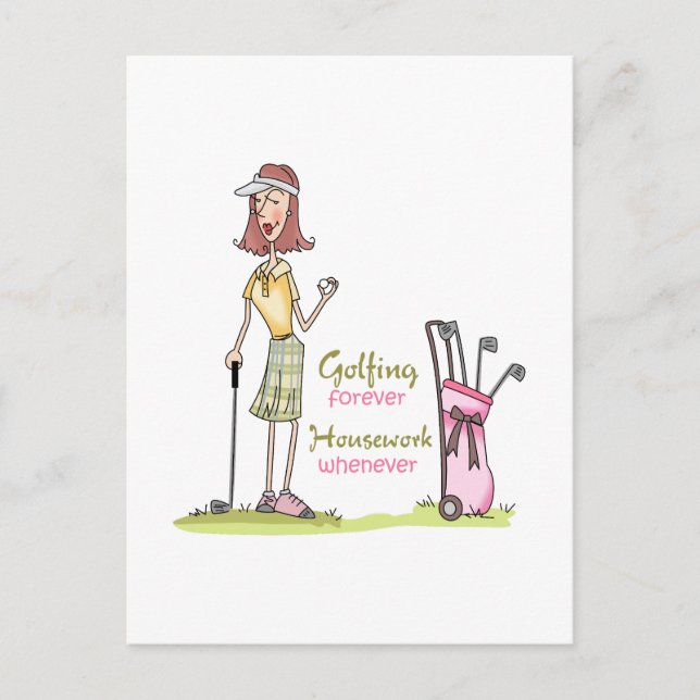 Golfspielen für immer postkarte (Vorderseite)