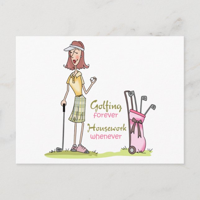 Golfspielen für immer postkarte (Vorderseite)