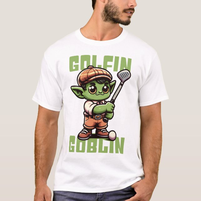 Golfspielen Goblin Funny Golf T-Shirt (Vorderseite)