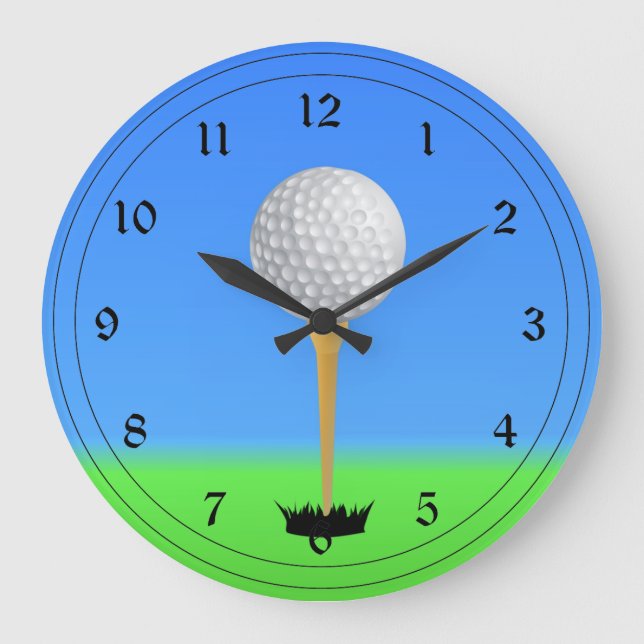 Golfspielen - Golf Ball auf einem T-Shirt Große Wanduhr (Vorderseite)