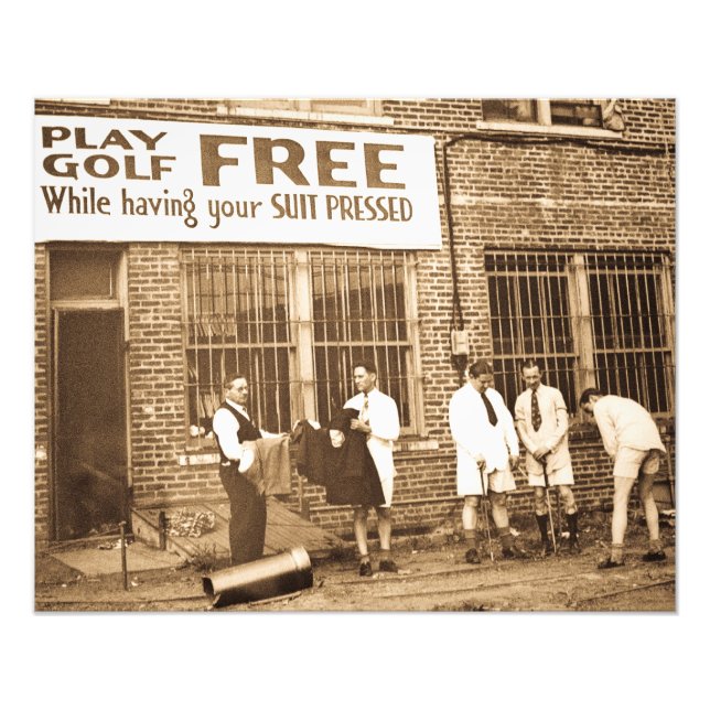Golfspielen kostenlos (während Sie Ihren Anzug ged Fotodruck (Vorne)